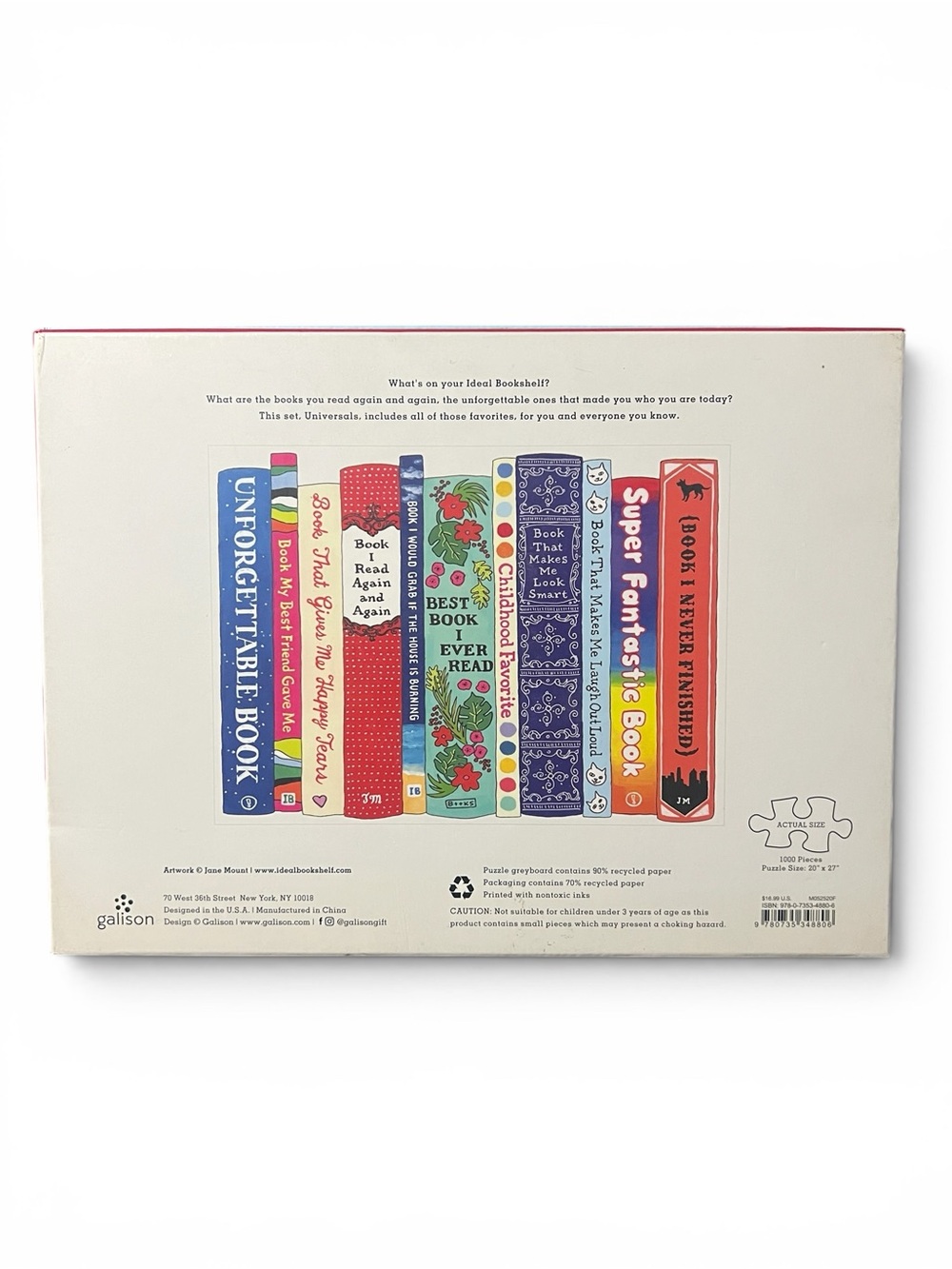 Galison Ideal Bookshelf 100 Piece Puzzle - Picture 3 of 4